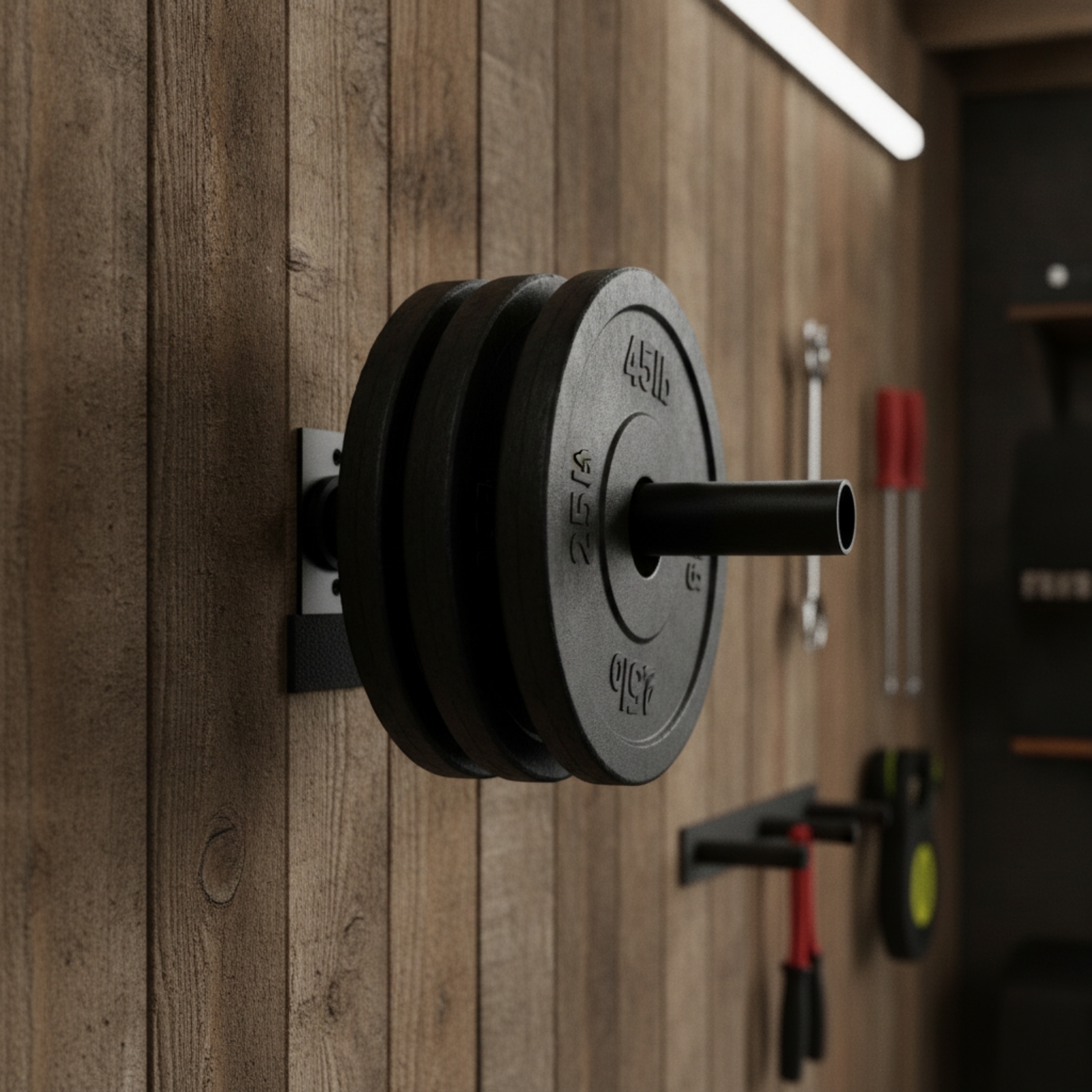 Home Gym Compact - Wall-Mounted Weight Plate Holder Compact Wall