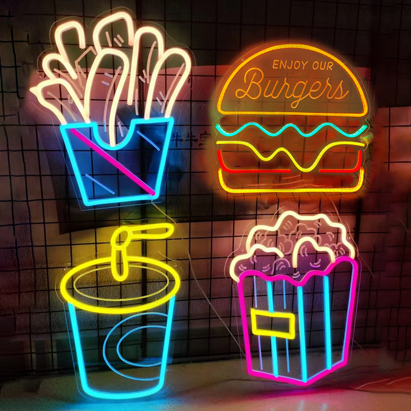 Home Gym Neon Sign - Business Shop Party Neon Sign Hamburger