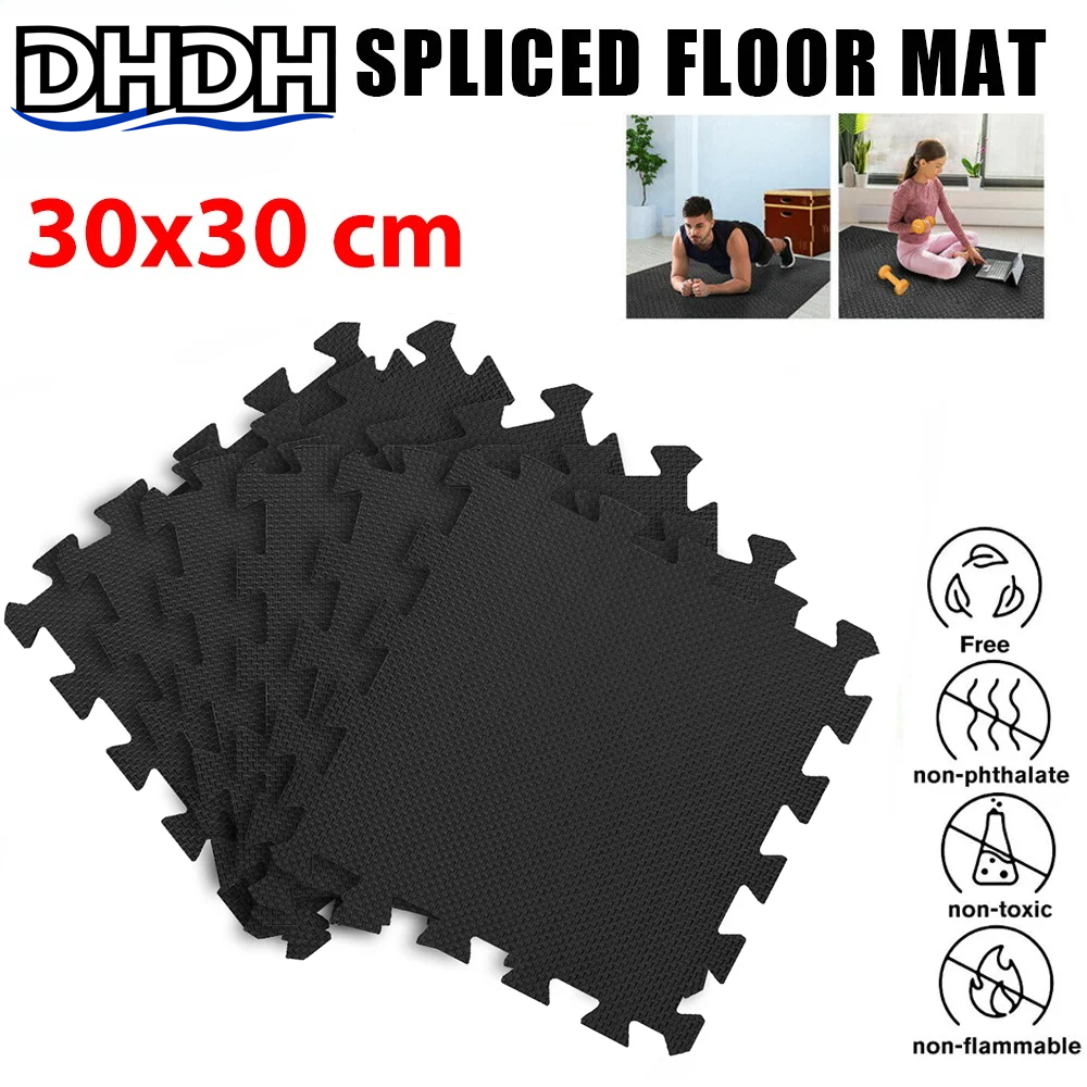 Home Gym Garage - 8/16 Pcs Gym Mat Cross-patterned Foam