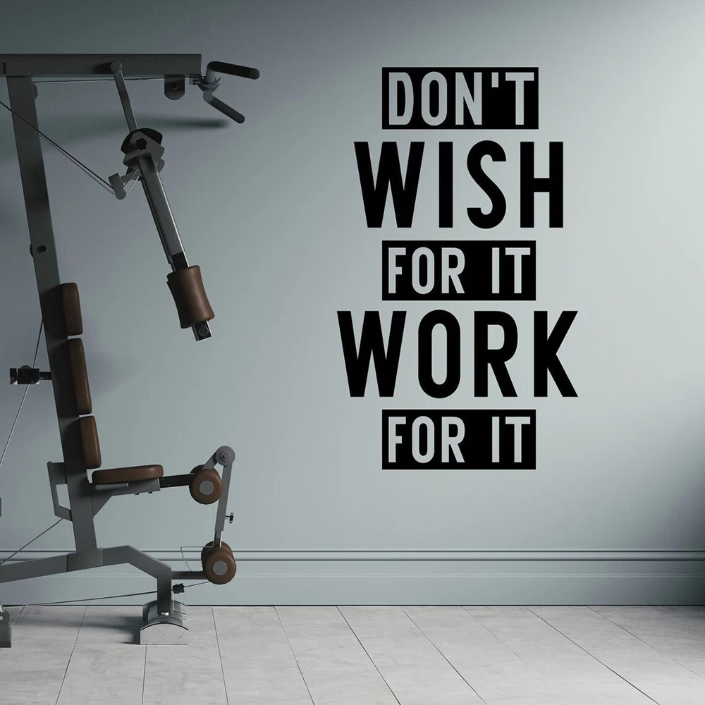 Gym Wall Decal Don't Wish for  - Home Gym Quotes reseña y precio