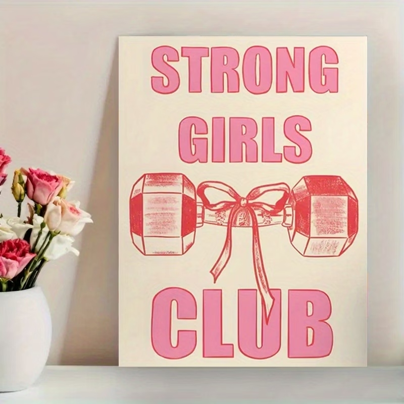 Modern,Retro Strong Girls Club - Home Gym Quotes reseña y precio