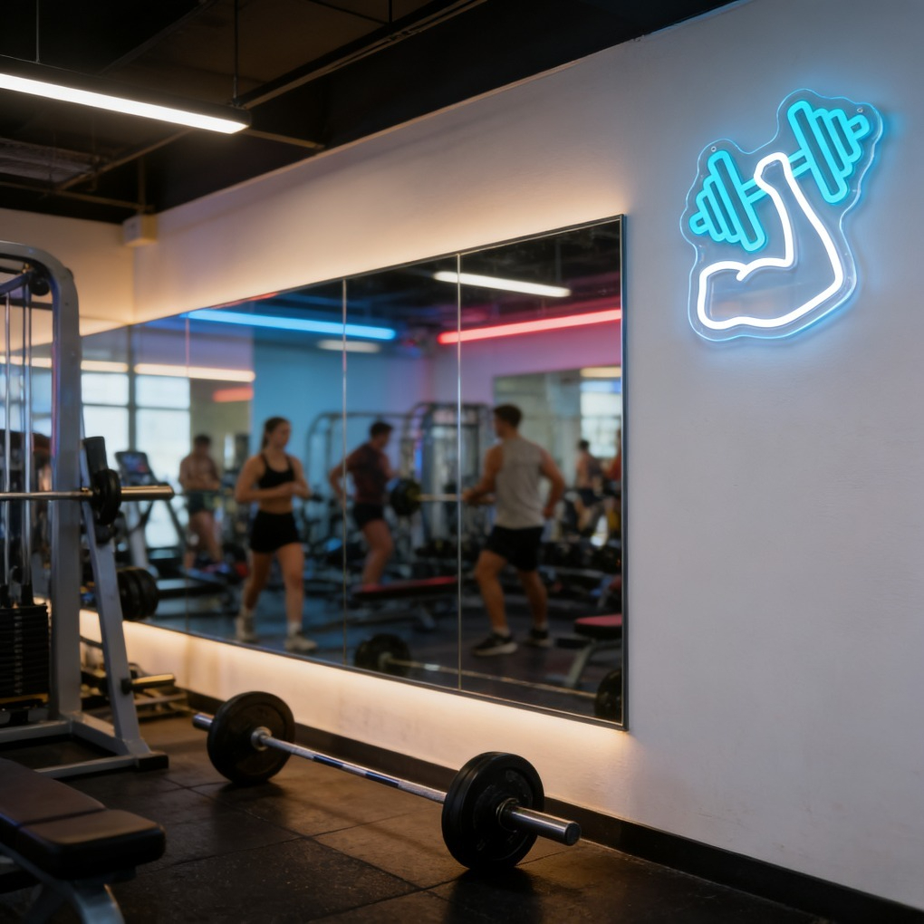 Muscle Arm Dumbbell Neon Sign  - Home Gym Neon Sign reseña y precio
