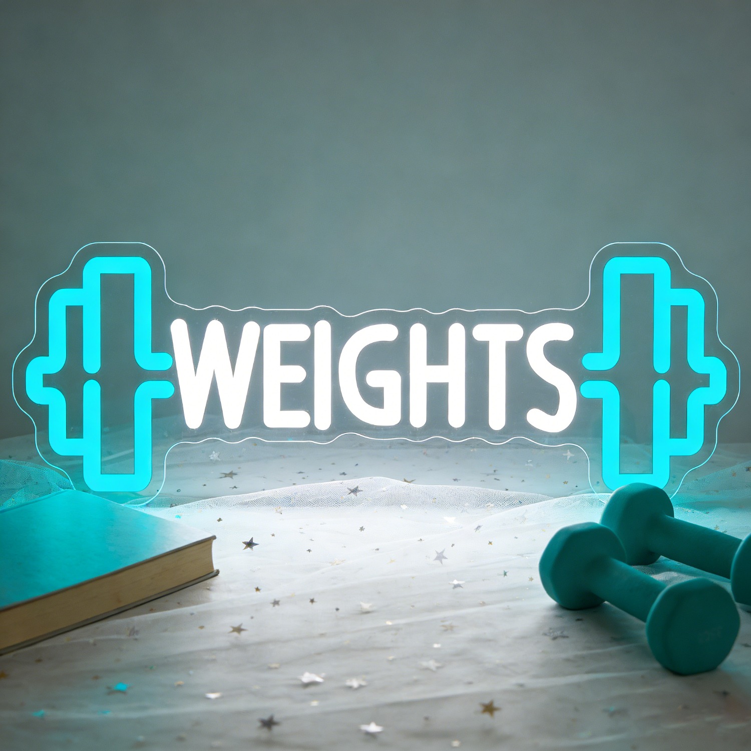 Weights Dumbbell Neon Sign LED - Home Gym Neon Sign reseña y precio