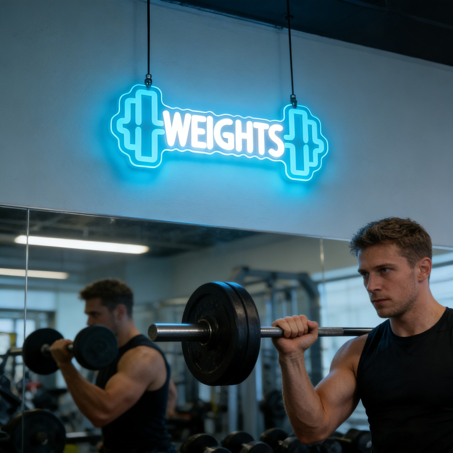 Weights Dumbbell Neon Sign LED - Home Gym Neon Sign reseña y precio