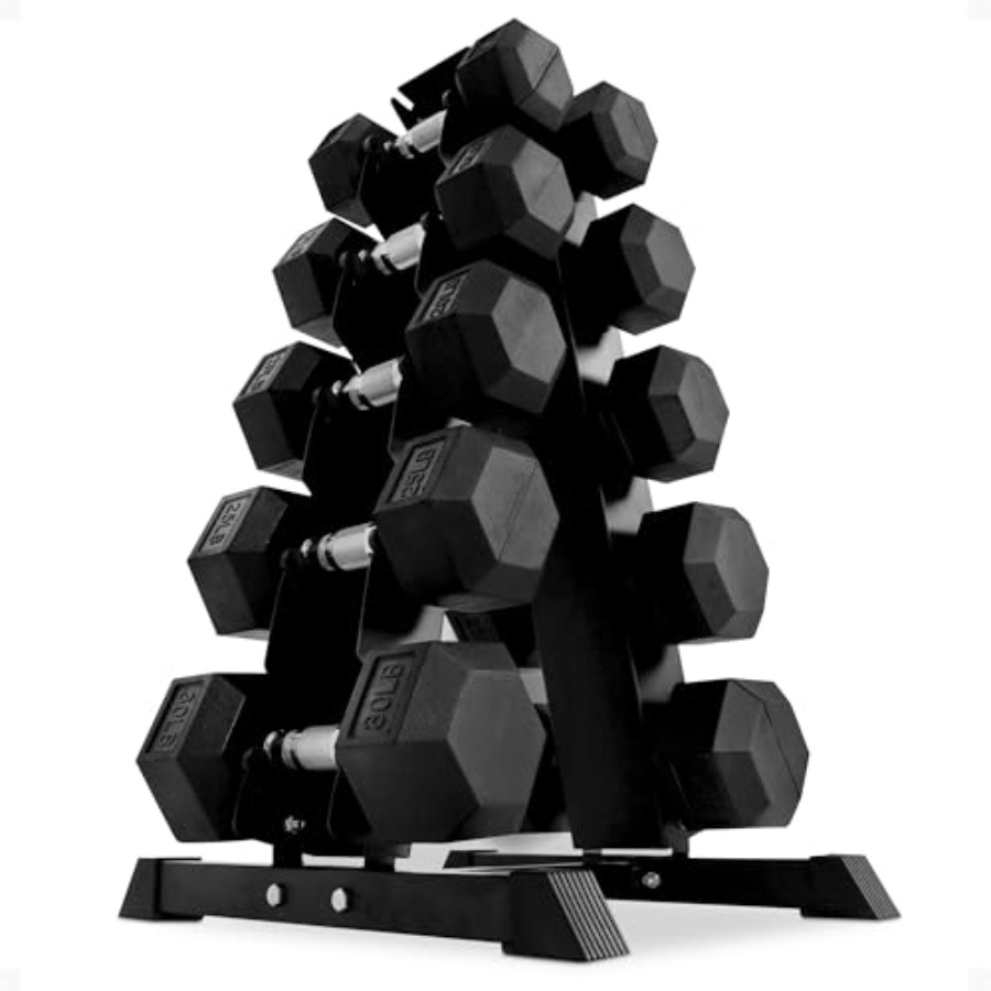 Rubber Coated Hex Dumbbell Set - Home Gym Body Solid reseña y precio