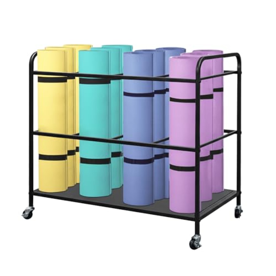 Yoga Mat Rack Storage Basket w - All In One Gym Home Equipment reseña y precio