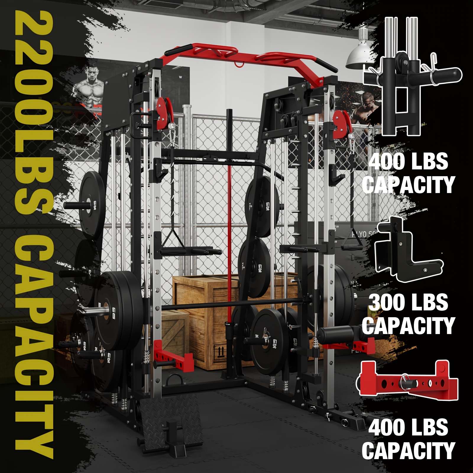 ALL-IN-ONE 2200lbs Smith Machi - All In One Gym Home Equipment reseña y precio