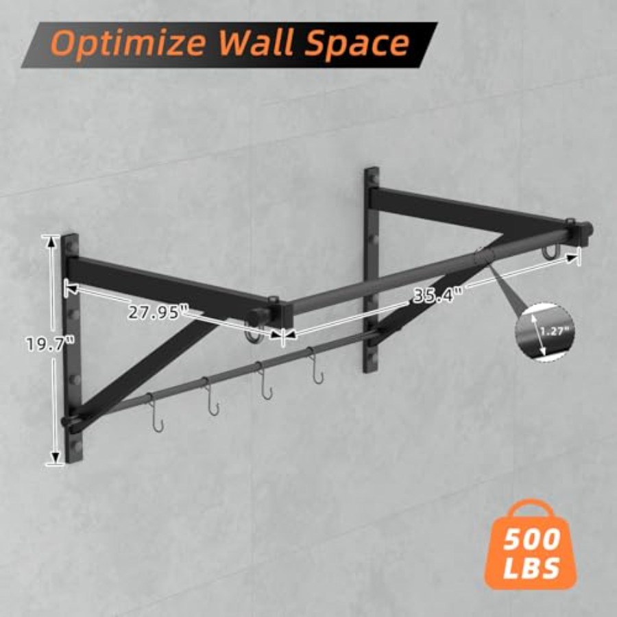 Heavy Duty Wall Mounted Chin U - Home Gym Upper Body Workout reseña y precio