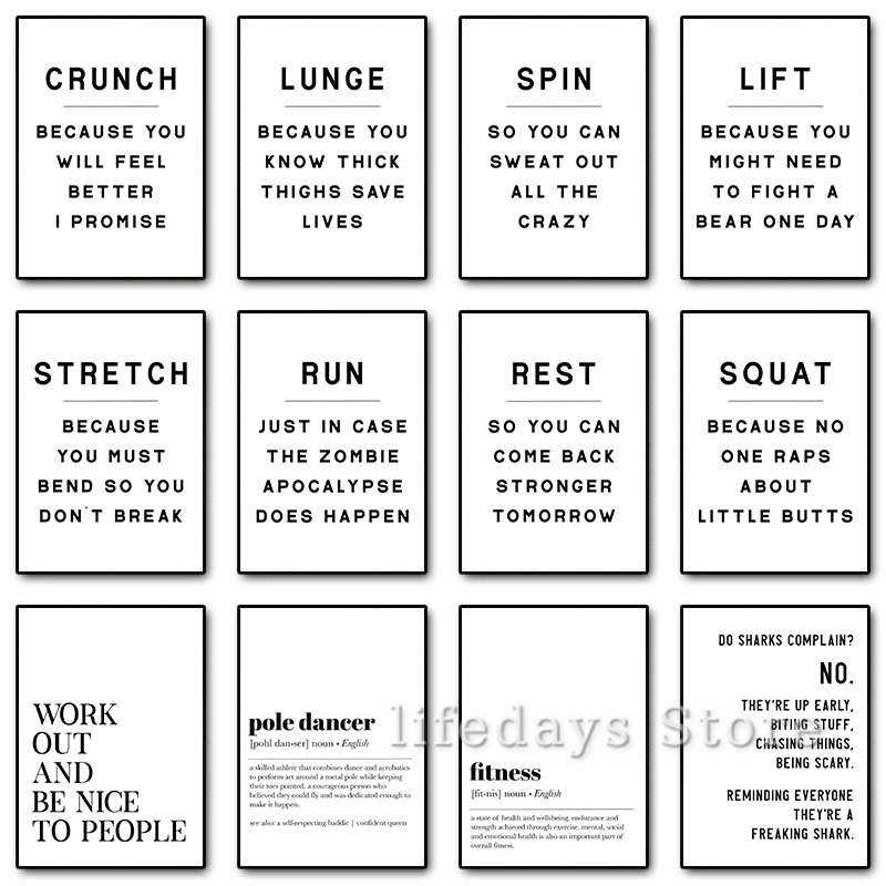 Fitness Work Out Funny Quotes  - Home Gym Quotes reseña y precio