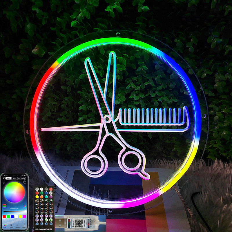 Bluetooth RGBIC Scissors Neon  - Home Gym Neon Sign reseña y precio