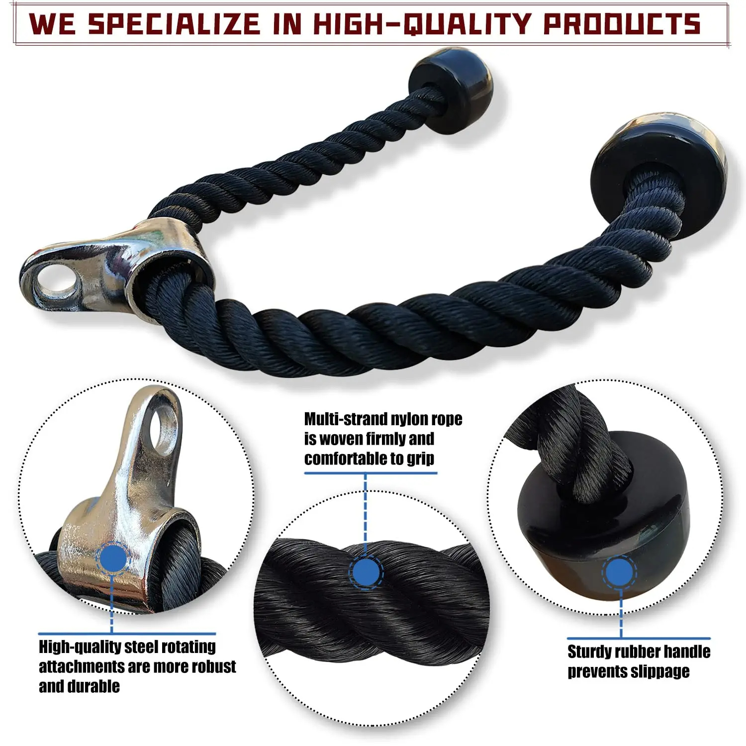 70/90/120/140cm Triceps Pull D - Home Gym Equipment Amazon reseña y precio