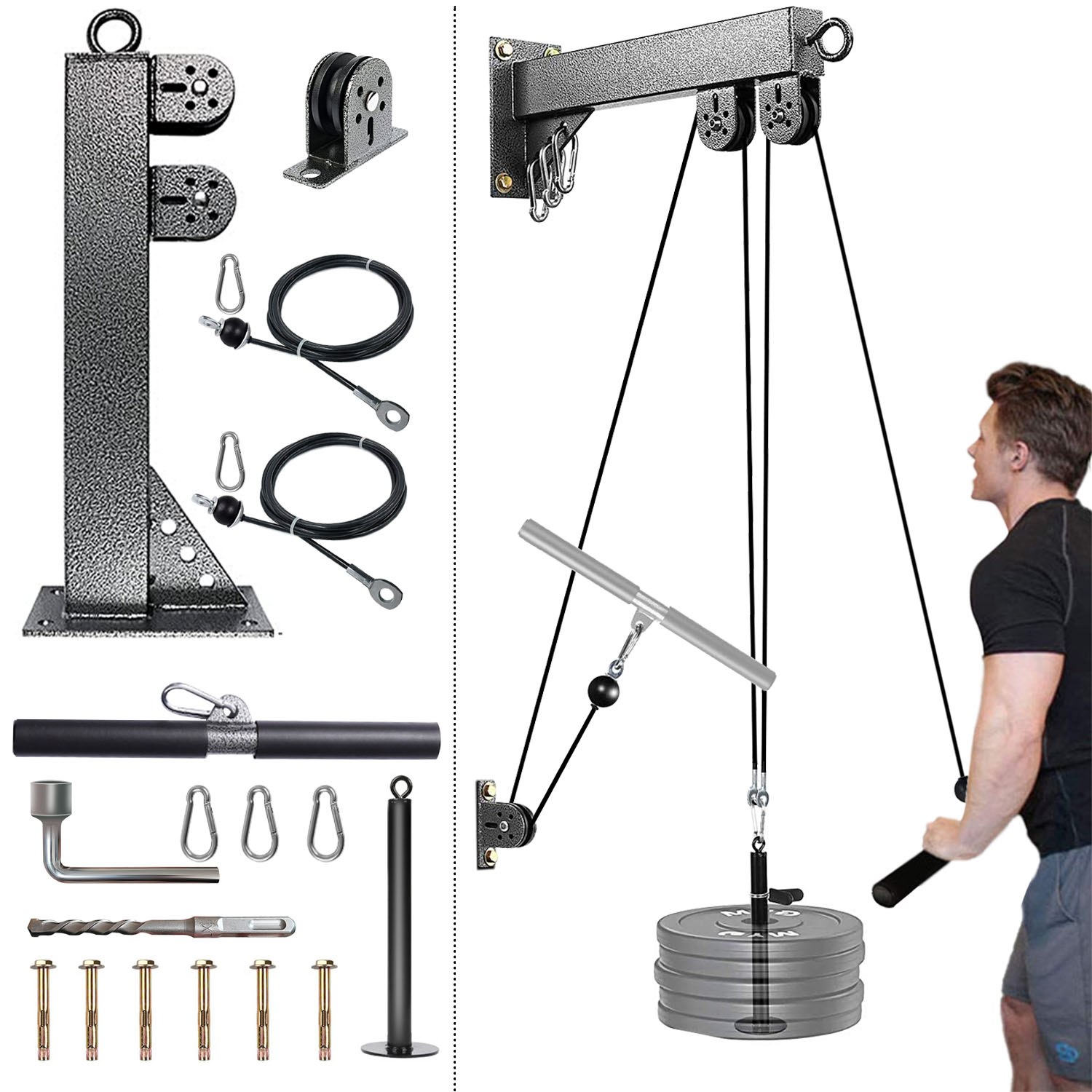 Fitness Wall Mounted Pulley Sy - Cable Pulley System reseña y precio