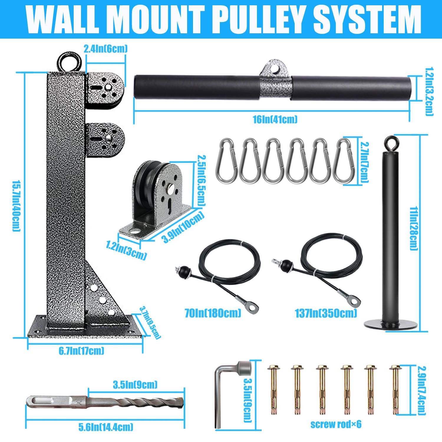 Fitness Wall Mounted Pulley Sy - Cable Pulley System reseña y precio