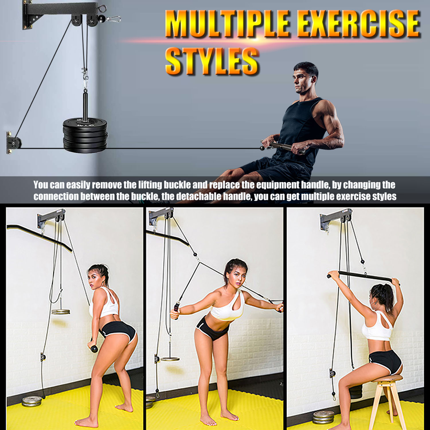 Fitness Wall Mounted Pulley Sy - Cable Pulley System reseña y precio