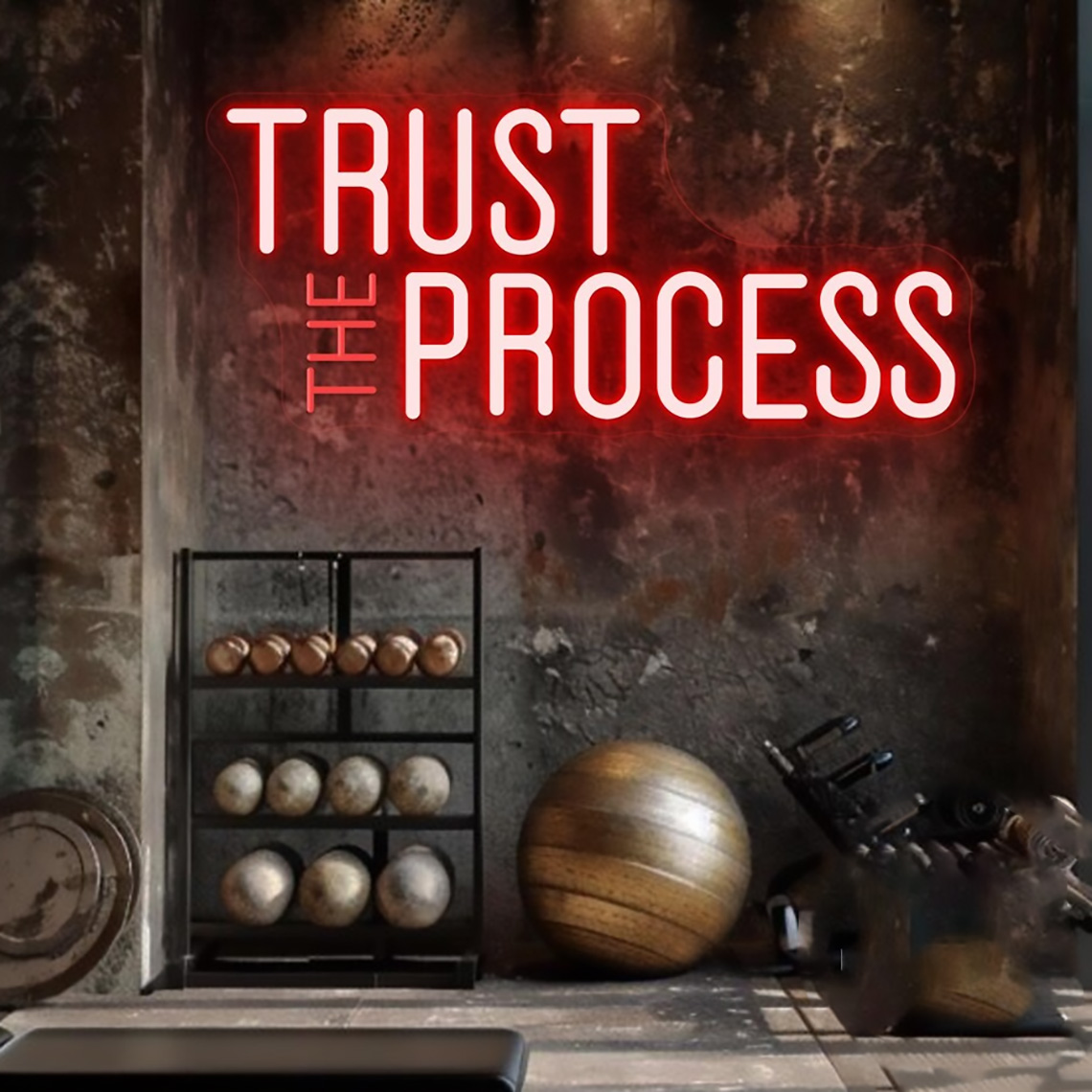 Trust The Process Neon Sign, C - Home Gym Neon Sign reseña y precio