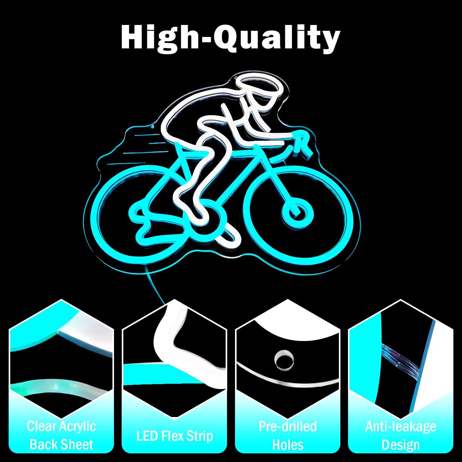 Cyclist Riding Bike Neon Sign  - Home Gym Neon Sign reseña y precio