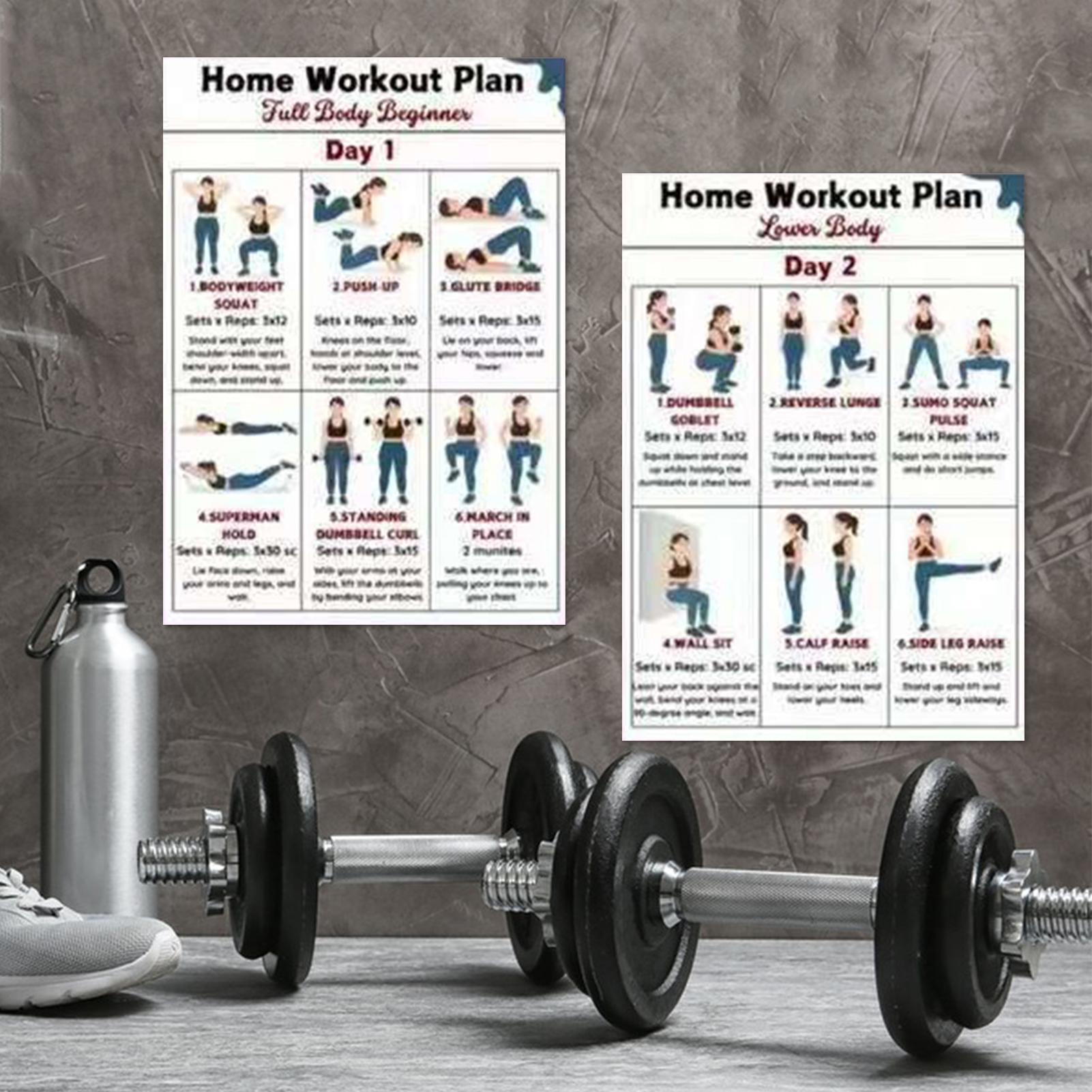 Dumbbell Training Poster Set Y - Home Gym In Apartment reseña y precio