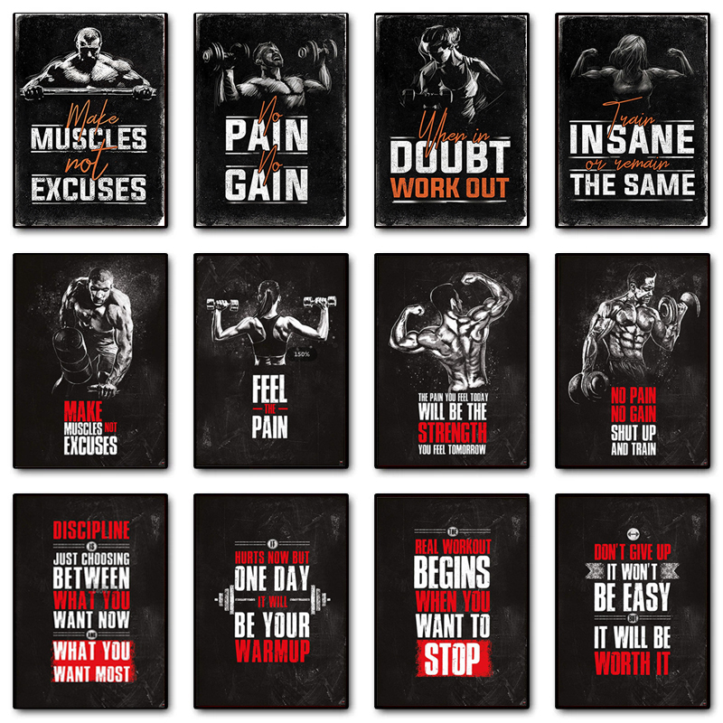 Fitness Sports Poster Bodybuil - Home Gym Quotes reseña y precio